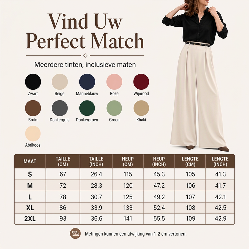 Dames hoge taille wijde pijpen broek