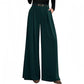 Dames hoge taille wijde pijpen broek