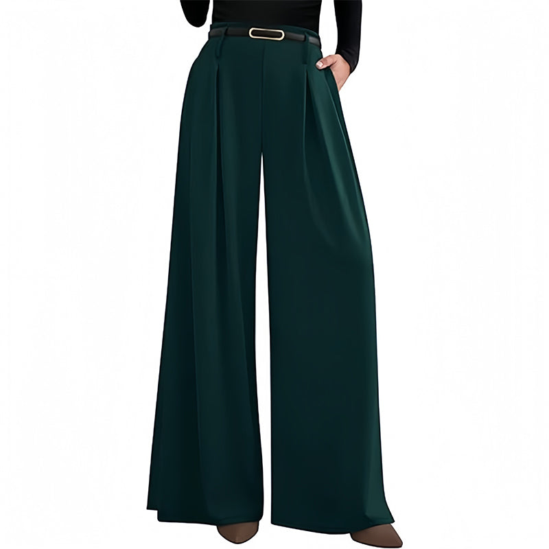 Dames hoge taille wijde pijpen broek