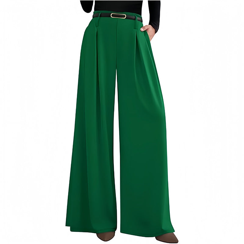 Dames hoge taille wijde pijpen broek