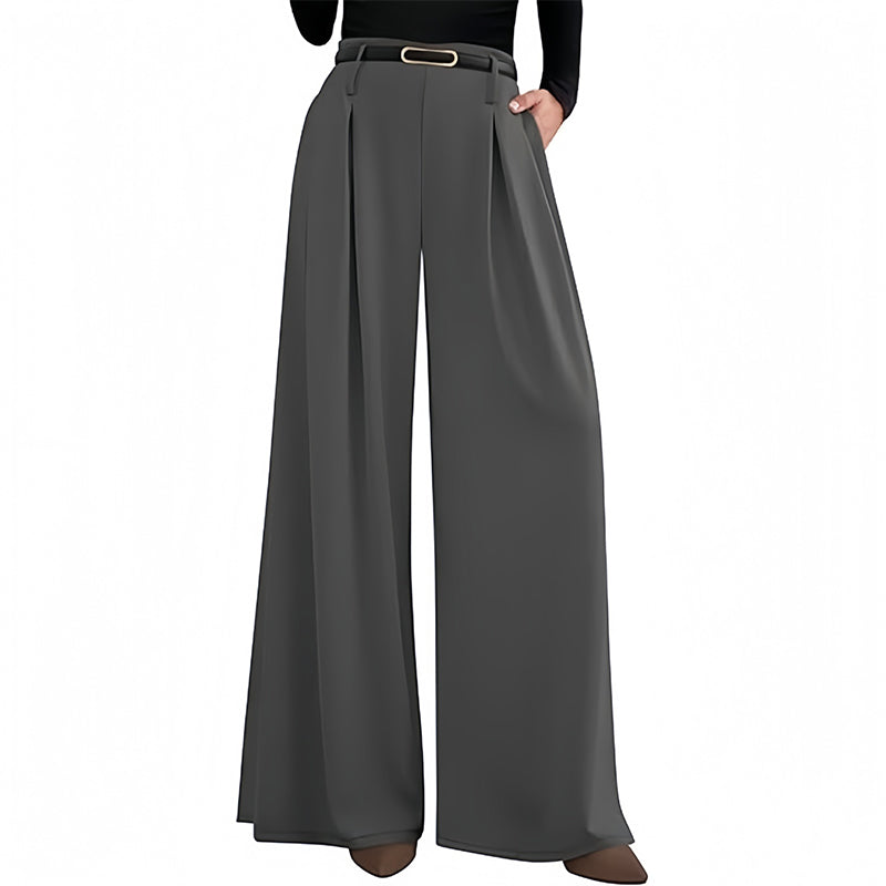 Dames hoge taille wijde pijpen broek