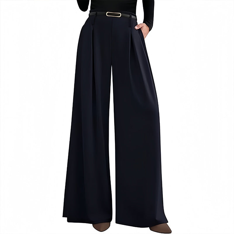 Dames hoge taille wijde pijpen broek