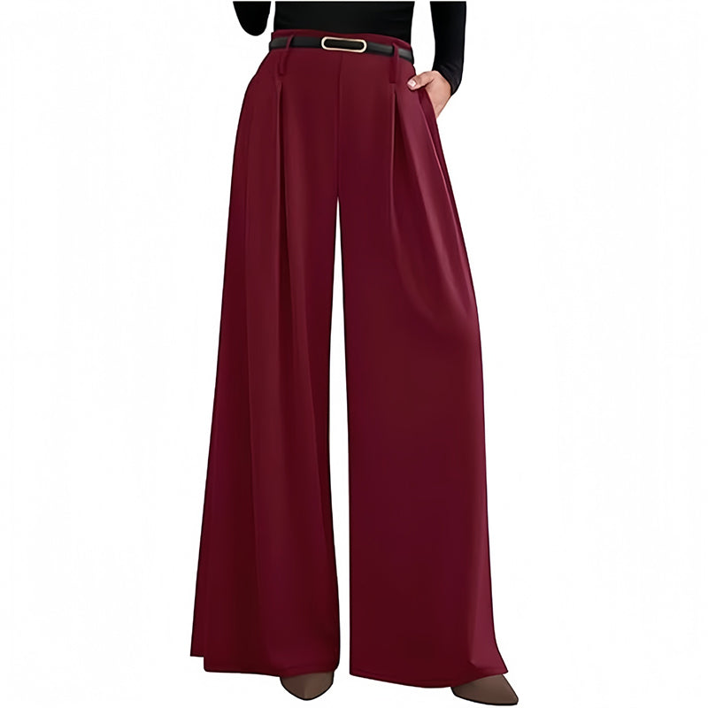 Dames hoge taille wijde pijpen broek