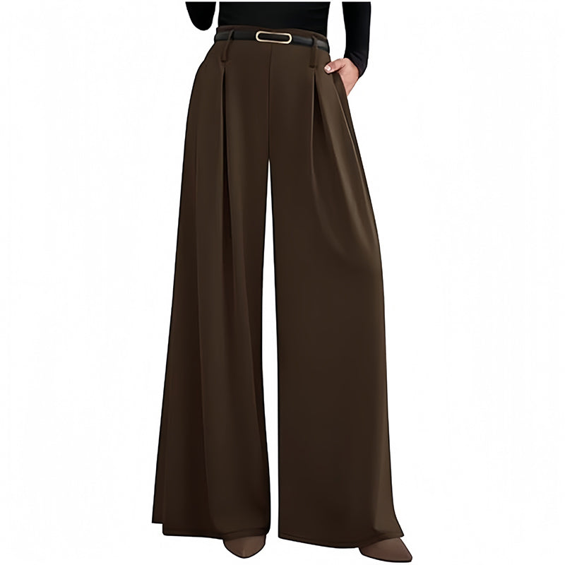Dames hoge taille wijde pijpen broek