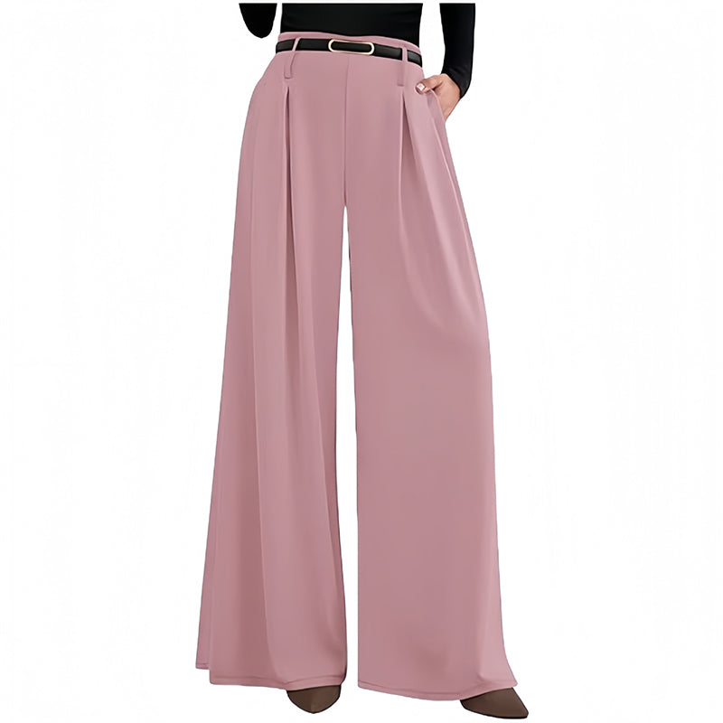 Dames hoge taille wijde pijpen broek