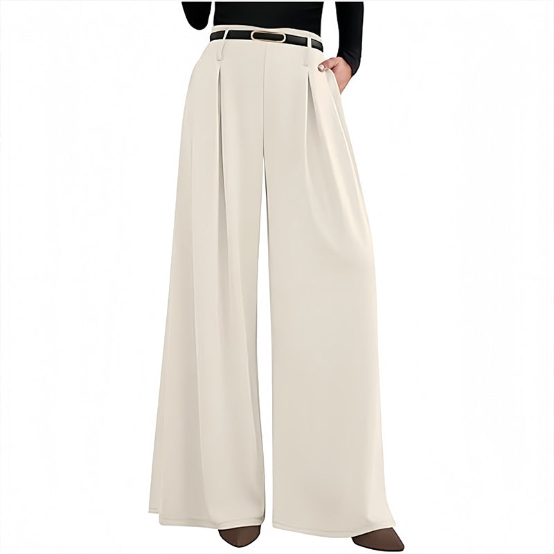 Dames hoge taille wijde pijpen broek