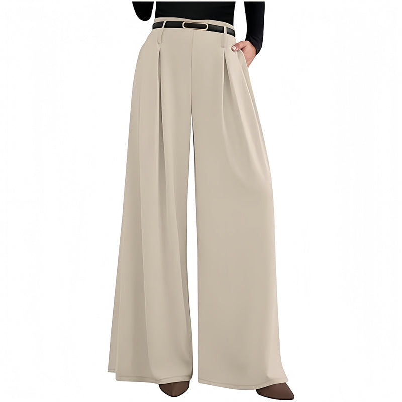 Dames hoge taille wijde pijpen broek