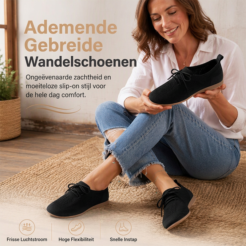 👟 Ademende Dames Instapschoenen – Casual Platte Schoenen met Lichtgewicht Comfort & Zachte Pasvorm ✨