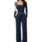 ✨ Dames 2-Delige Set met Vierkante Hals Top & Wijde Pijpen Broek – Elegante Casual Outfit met Comfortabele Pasvorm ✨