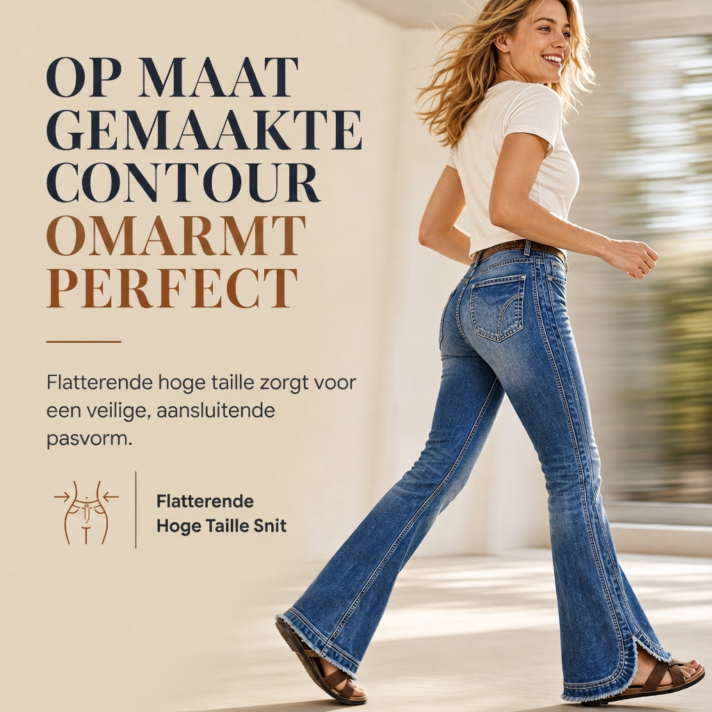 👖 Dames Hoge Taille Retro Flare Jeans – Uitlopende Denim Broek met Comfortabele Pasvorm & Vintage Stijl ✨