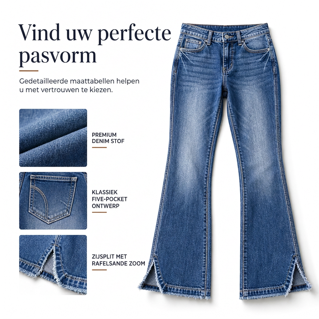 👖 Dames Hoge Taille Retro Flare Jeans – Uitlopende Denim Broek met Comfortabele Pasvorm & Vintage Stijl ✨