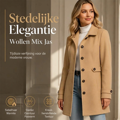 🧥 Elegante Getailleerde Damesjas met Enkele Knopenrij – Klassieke Jas met Slanke Pasvorm & Tijdloze Stijl ✨
