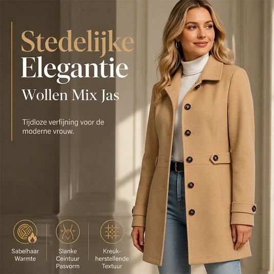 🧥 Elegante Getailleerde Damesjas met Enkele Knopenrij – Klassieke Jas met Slanke Pasvorm & Tijdloze Stijl ✨