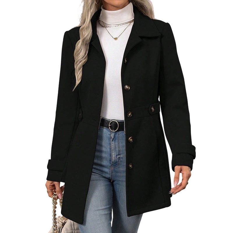 🧥 Elegante Getailleerde Damesjas met Enkele Knopenrij – Klassieke Jas met Slanke Pasvorm & Tijdloze Stijl ✨