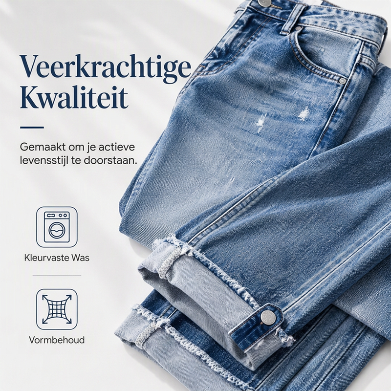 Casuele straight leg jeans met distressed-effect voor dames