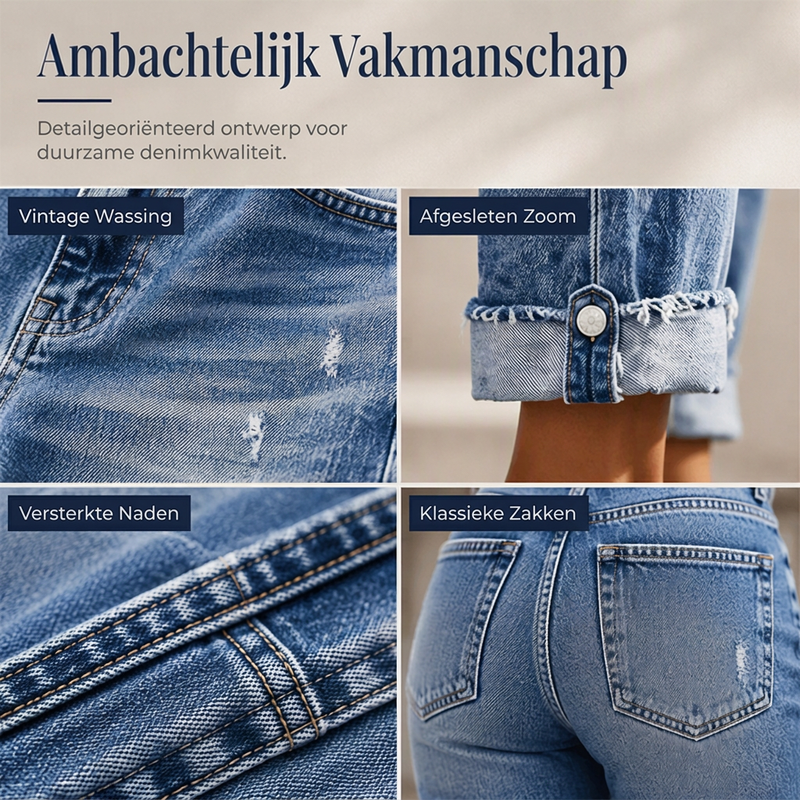 Casuele straight leg jeans met distressed-effect voor dames