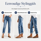 Casuele straight leg jeans met distressed-effect voor dames
