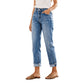 Casuele straight leg jeans met distressed-effect voor dames