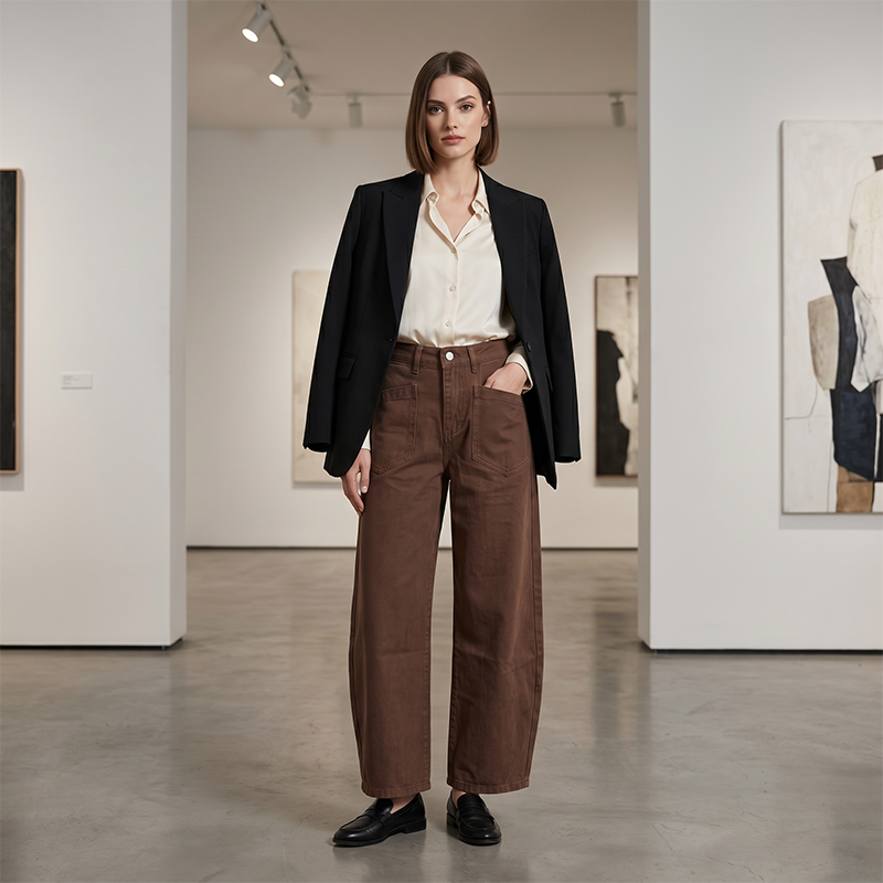 👖 Dames Hoge Taille Wijde Pijpen Broek – Elegante Wide Leg Broek met Comfortabele Pasvorm & Moderne Look ✨