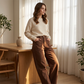 👖 Dames Hoge Taille Wijde Pijpen Broek – Elegante Wide Leg Broek met Comfortabele Pasvorm & Moderne Look ✨