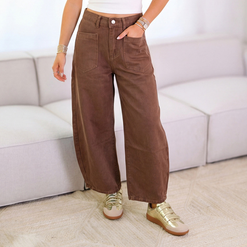 👖 Dames Hoge Taille Wijde Pijpen Broek – Elegante Wide Leg Broek met Comfortabele Pasvorm & Moderne Look ✨