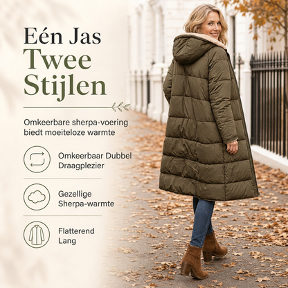 🧥 Omkeerbare Gewatteerde Slim Fit Jas met Capuchon – 2-in-1 Winterjas met Warme Pasvorm & Moderne Stijl ✨