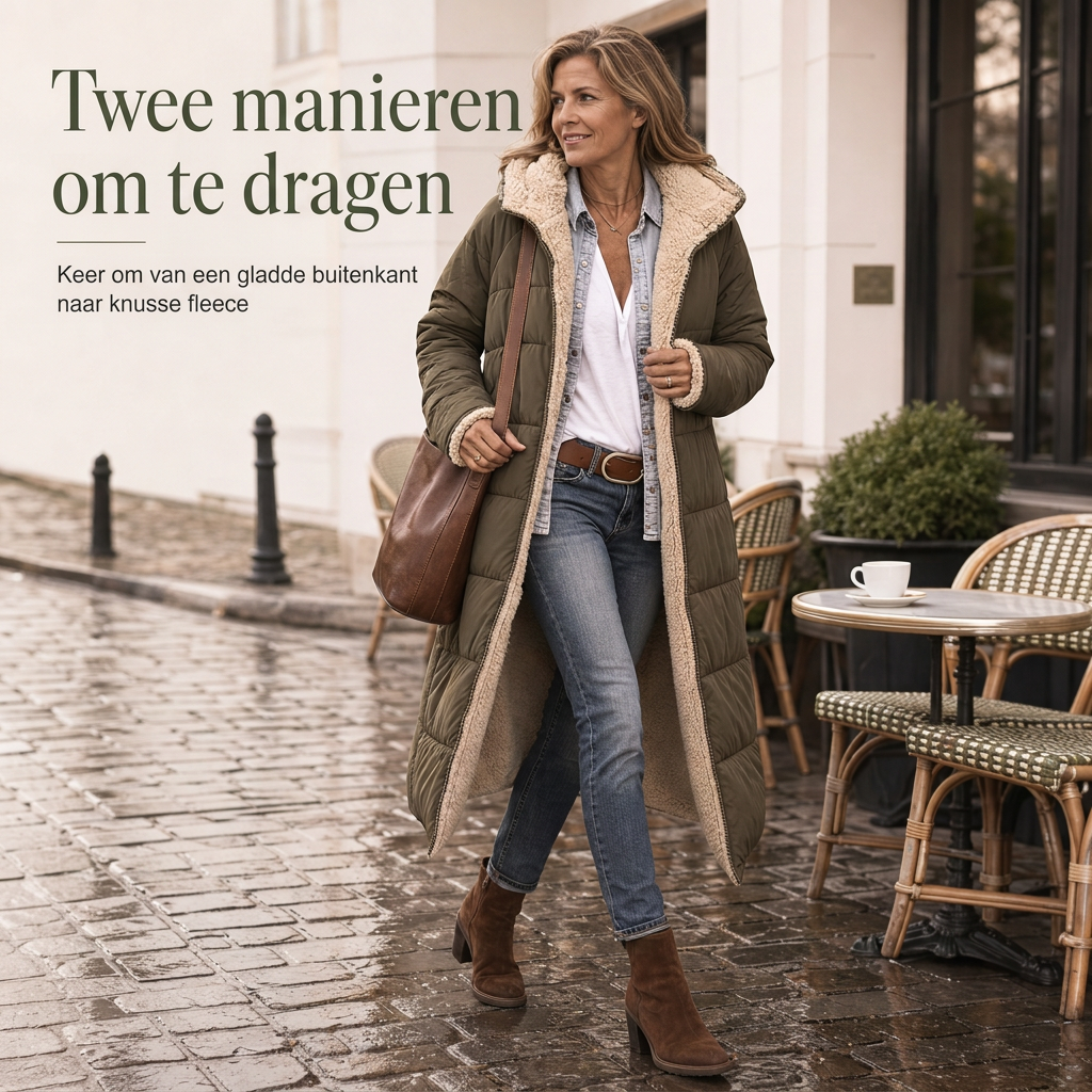 🧥 Omkeerbare Gewatteerde Slim Fit Jas met Capuchon – 2-in-1 Winterjas met Warme Pasvorm & Moderne Stijl ✨