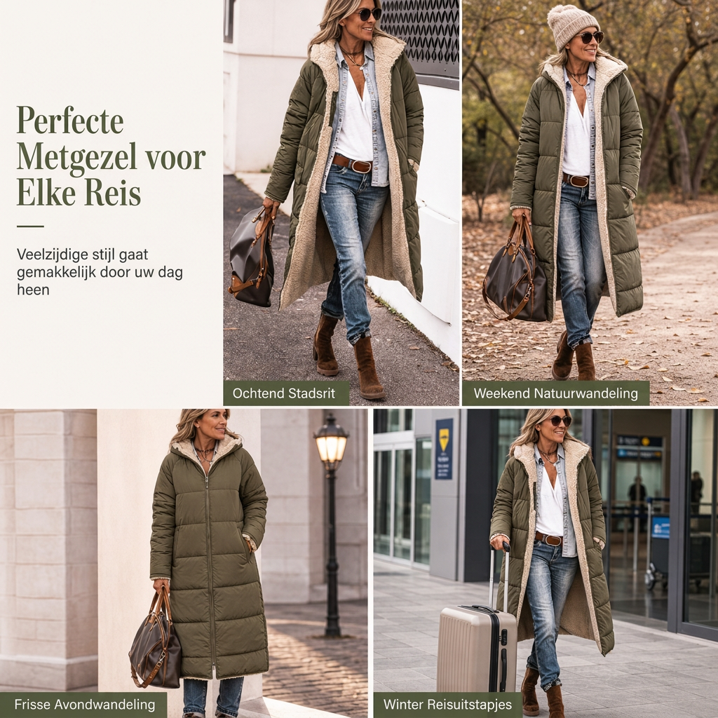 🧥 Omkeerbare Gewatteerde Slim Fit Jas met Capuchon – 2-in-1 Winterjas met Warme Pasvorm & Moderne Stijl ✨