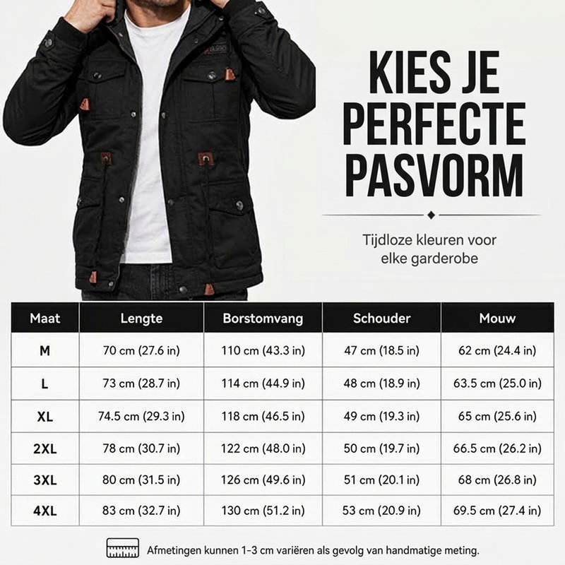 📢📢50% korting!!!🎉✨🔥Gratis verzending✈️Heren winterjack met thermovoering en afneembare capuchon