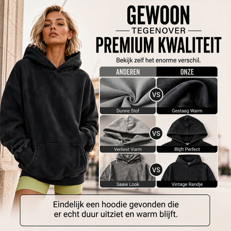 🔥 Streetwear Favoriet ✨ Unisex Oversized Hoodie met Acid-Wash Look – Casual, Comfortabel & Trendy 🖤