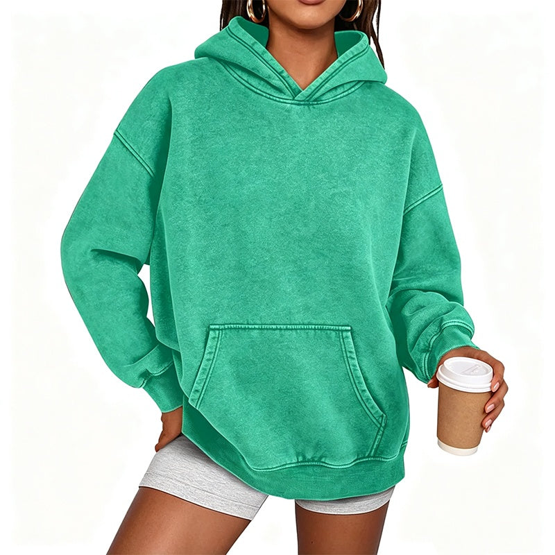 🔥 Streetwear Favoriet ✨ Unisex Oversized Hoodie met Acid-Wash Look – Casual, Comfortabel & Trendy 🖤