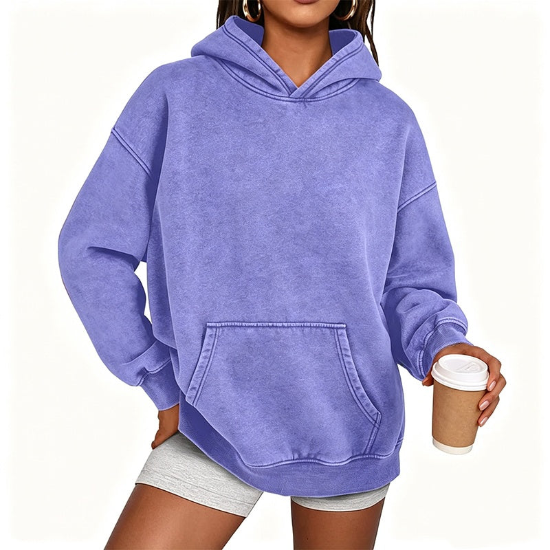 🔥 Streetwear Favoriet ✨ Unisex Oversized Hoodie met Acid-Wash Look – Casual, Comfortabel & Trendy 🖤