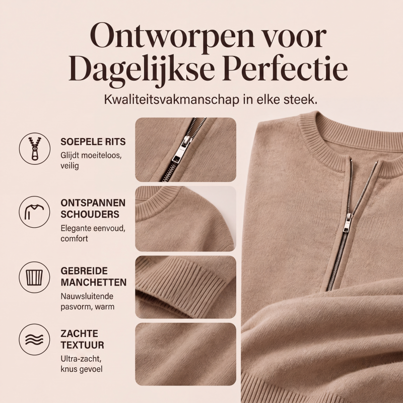 🤩 Haal het vandaag nog voordat het uitverkocht is!👇🎁Zacht Gebreid Vest met Ritssluiting