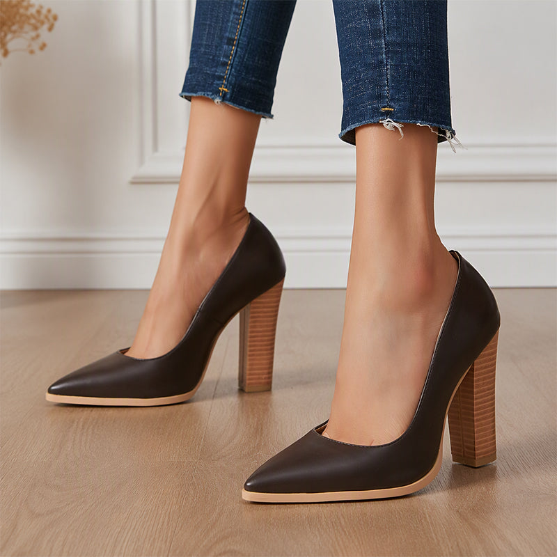 ✨ Exclusieve Deal 👠 Dames Pumps met Puntige Neus & Hoge Blokhak 💎 Elegante Schoenen voor Een Chique Look