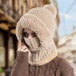 ❄️ Winter Deal ✨ Dames Gebreide 3-in-1 Muts Sjaal Masker – Warme Gezichtsbedekking voor Koude Dagen