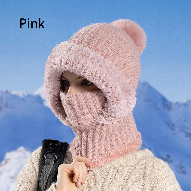 ❄️ Winter Deal ✨ Dames Gebreide 3-in-1 Muts Sjaal Masker – Warme Gezichtsbedekking voor Koude Dagen