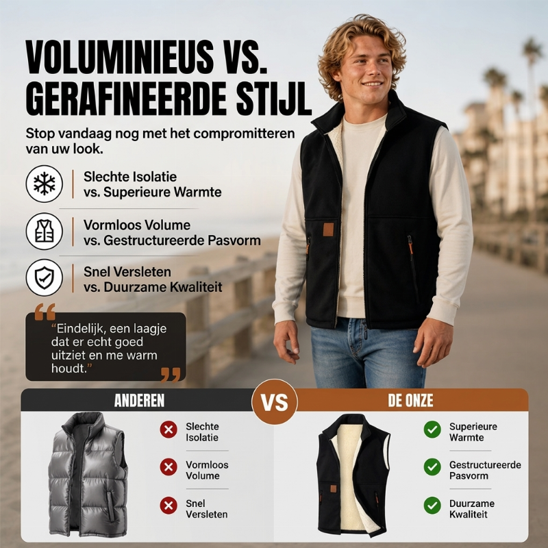 💋Geniet van een 30-daags probleemloos retourbeleid!✅️Unisex Winter Vest met Pluche Voering voor Warmte