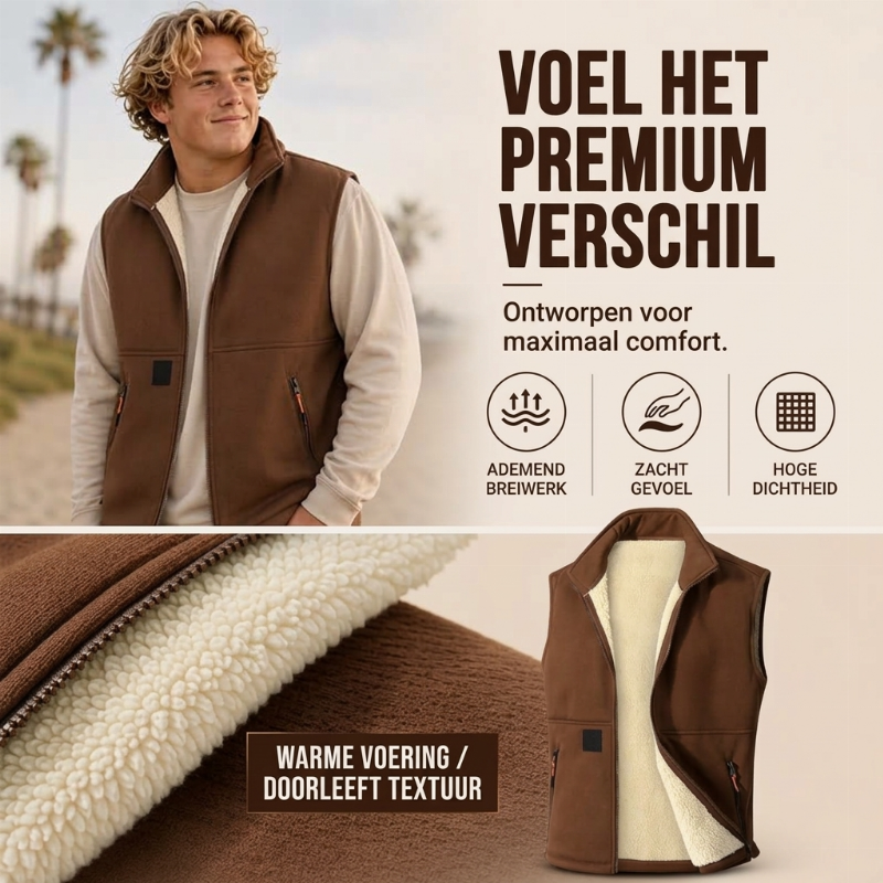💋Geniet van een 30-daags probleemloos retourbeleid!✅️Unisex Winter Vest met Pluche Voering voor Warmte