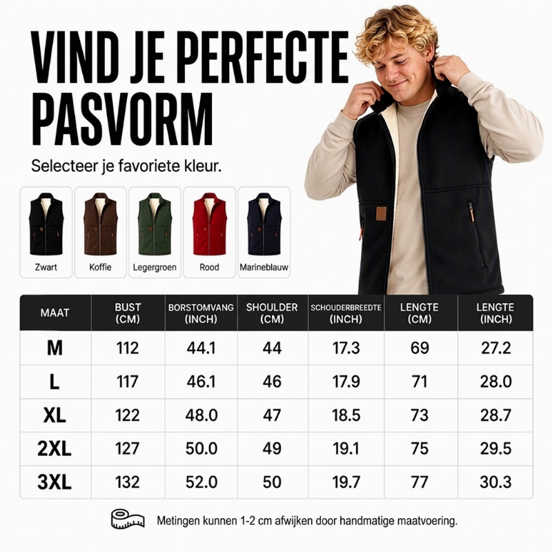💋Geniet van een 30-daags probleemloos retourbeleid!✅️Unisex Winter Vest met Pluche Voering voor Warmte