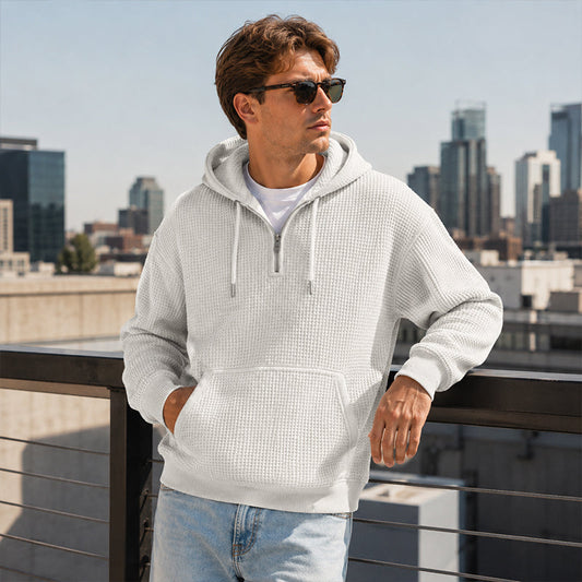🔥Gratis verzending✈️Heren-sweatshirt met kwartrits en capuchon