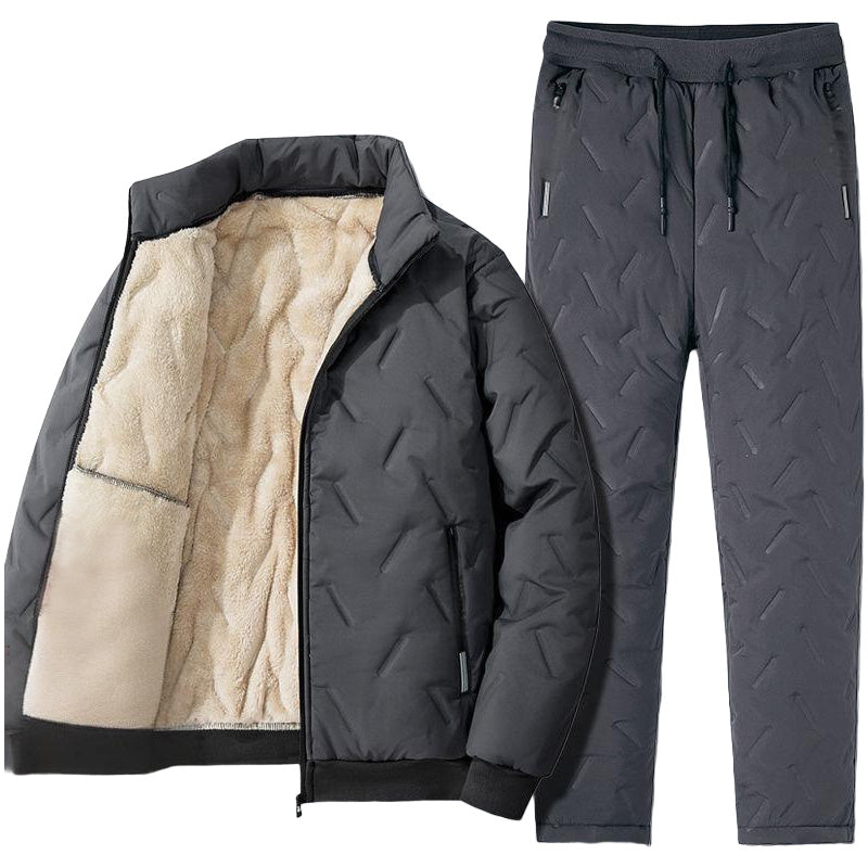 🔥Gratis verzending✈️Stijlvolle Warme Heren 2-Delige Set – Jas & Broek Set voor Comfortabele Casual Winterlooks