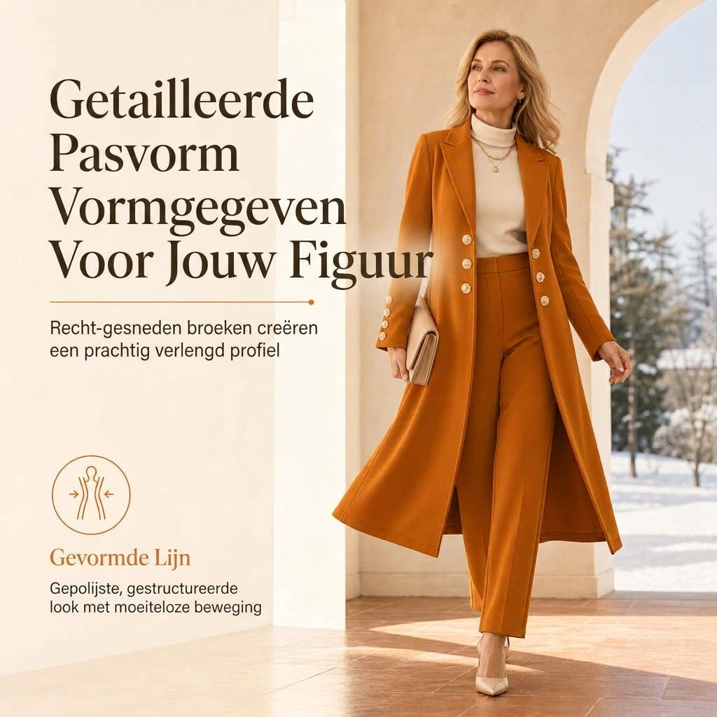 🔥Populair product ！✨Elegante Lange Gebreide Jas met Dubbele Knoopsluiting