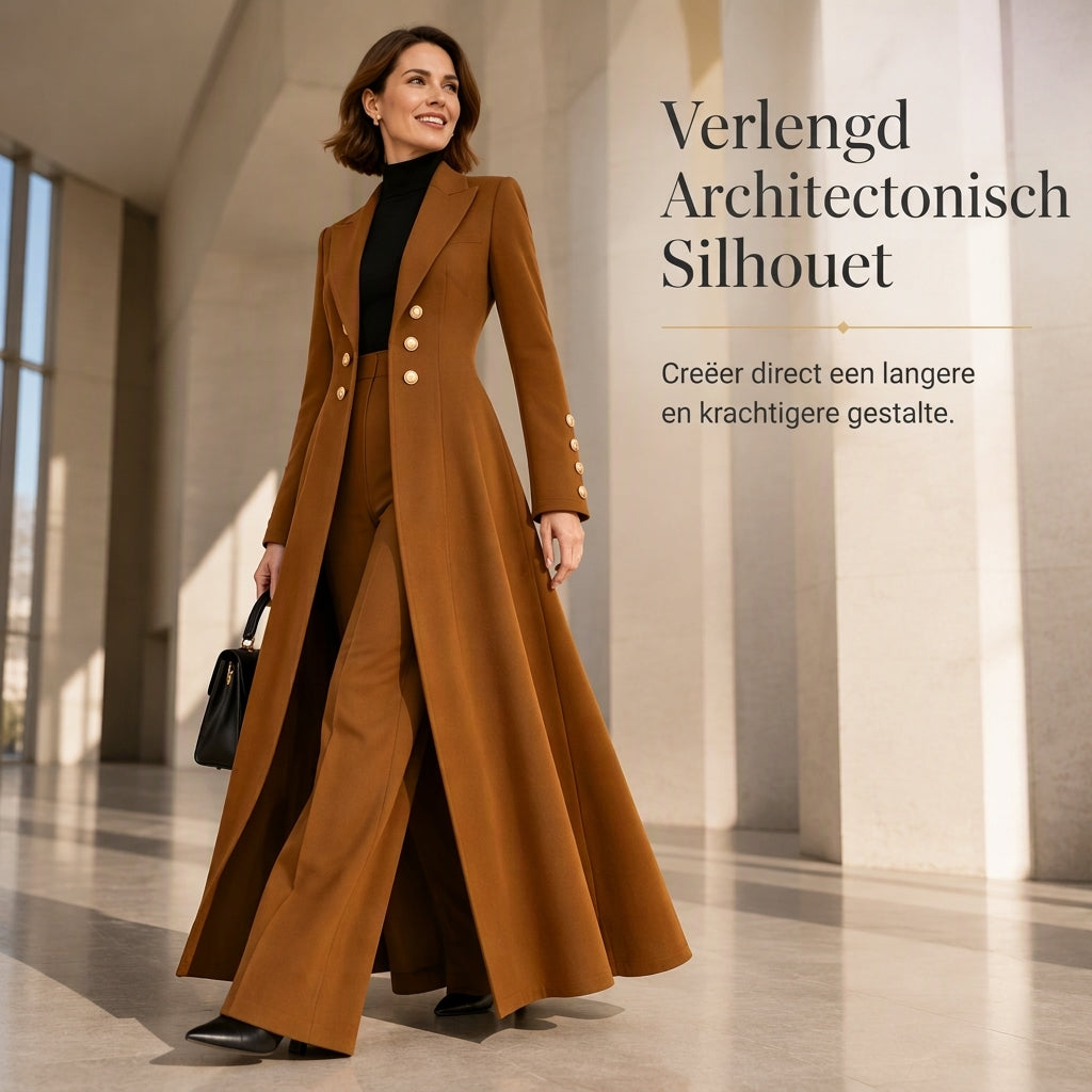 🔥Populair product ！✨Elegante Lange Gebreide Jas met Dubbele Knoopsluiting