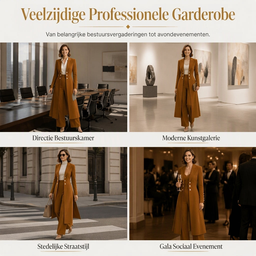 🔥Populair product ！✨Elegante Lange Gebreide Jas met Dubbele Knoopsluiting