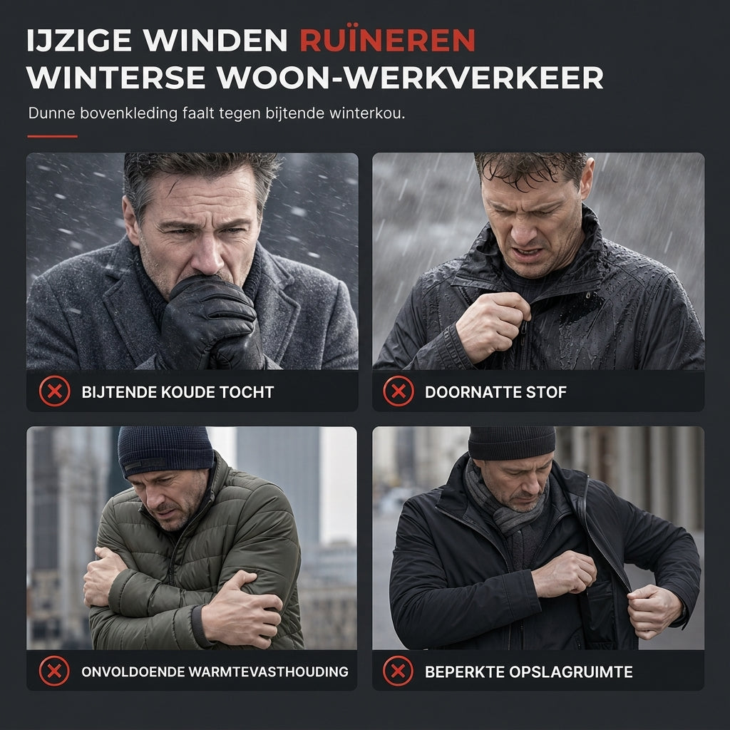 🔥Gratis verzending✈️Halflange Heren Winterjas met Dikke Voering – Zakelijke & Casual Katoenen Jas voor Comfort en Warmte