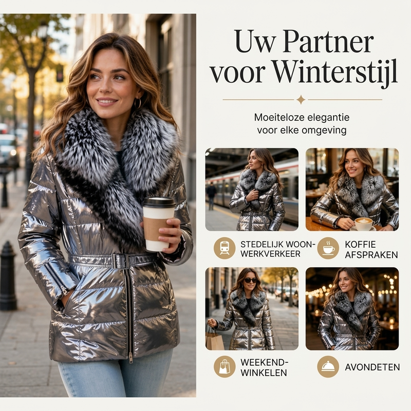 ❄️ Winter Collectie 🧥 Damesjack met Warme Voering & Imitatiebontkraag – Elegant, Comfortabel en Perfect voor Koude Dagen