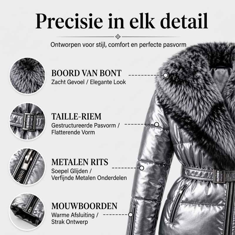 ❄️ Winter Collectie 🧥 Damesjack met Warme Voering & Imitatiebontkraag – Elegant, Comfortabel en Perfect voor Koude Dagen