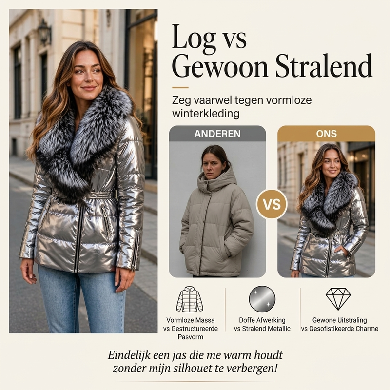 ❄️ Winter Collectie 🧥 Damesjack met Warme Voering & Imitatiebontkraag – Elegant, Comfortabel en Perfect voor Koude Dagen