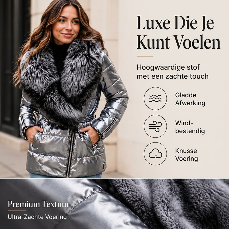 ❄️ Winter Collectie 🧥 Damesjack met Warme Voering & Imitatiebontkraag – Elegant, Comfortabel en Perfect voor Koude Dagen