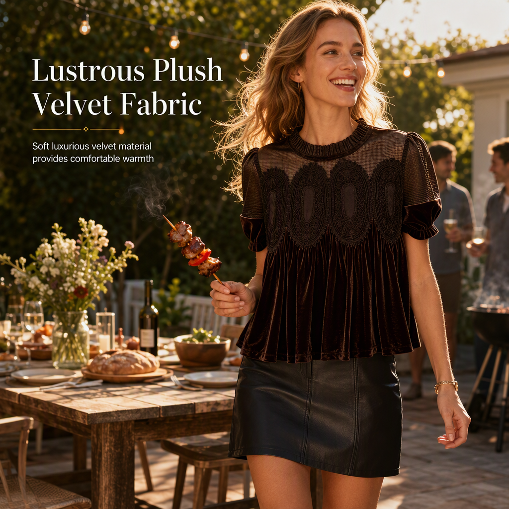 📢📢50% korting!!!🎉✨✨Effen damesshirt met korte mouwen en een kraag met ruches